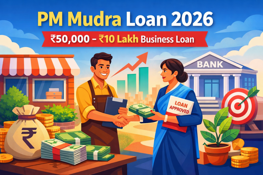 PM Mudra Loan Kaise Le (2026 Me ₹50,000 Se ₹10 Lakh Tak Loan)